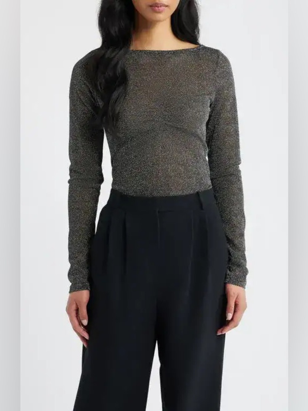 Princess Polly • NWT Shimmer Long Sleeve Top PTP 16-19”